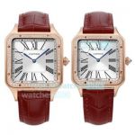 TW Factory Replica Cartier Santos-Dumont Rose Gold Couple Watches